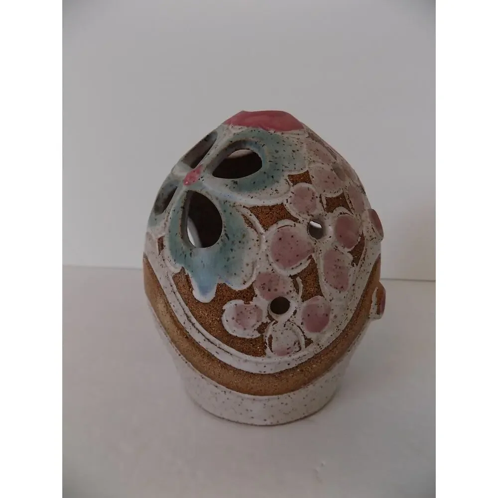 Vintage Judy Brater Pottery Tea Light Candle Holder Ceramic Signed